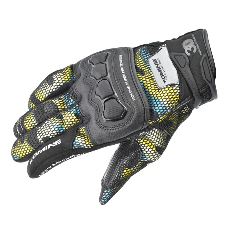 バイク用品 ウェアコミネ GK-215 P.3D M グローブ Blue-Yellow-Camo L06-215 4573325797154取寄品