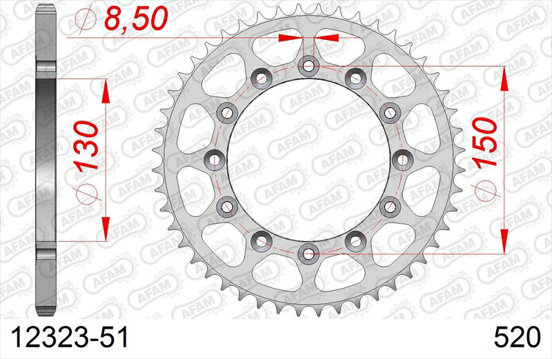 バイクパーツAFAM(アファム) Rスチールスプロケット 520-5112323-514548916683185