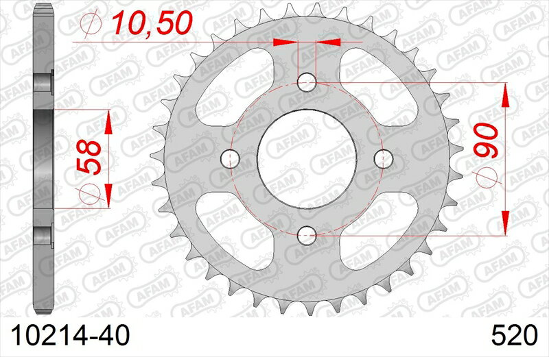 バイクパーツAFAM(アファム) Rスチールスプロケット 520-4010214-404548916798261