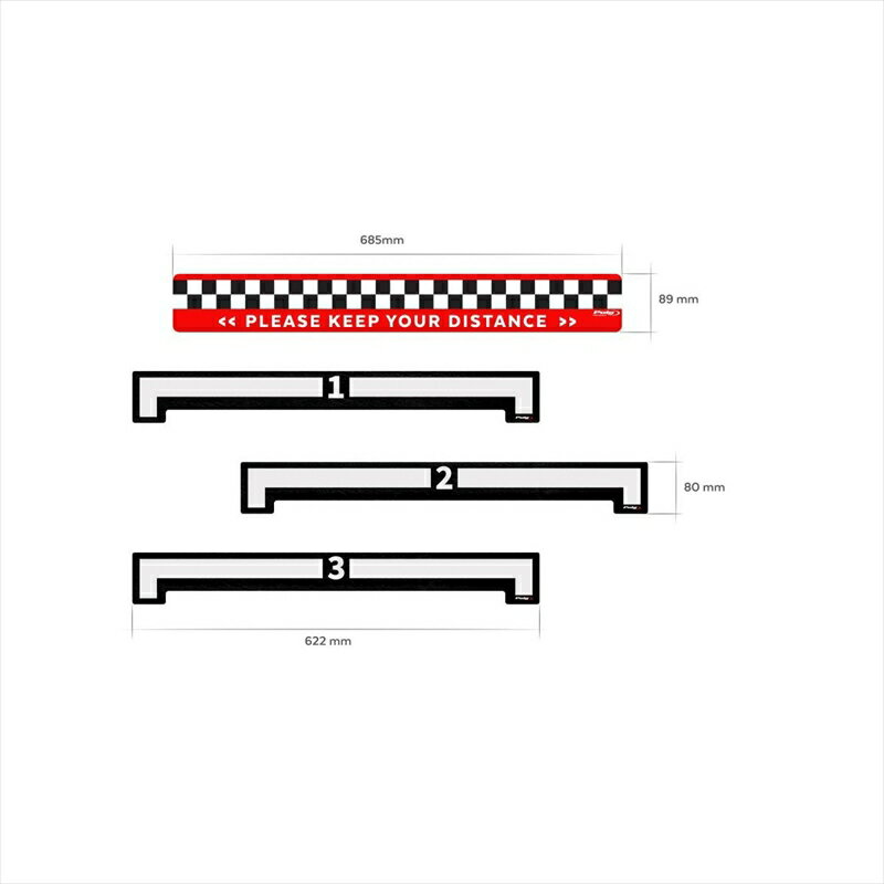 バイクパーツ 外装プーチ ソーシャルディスタンスステッカー ブラック 20368N 4571414950046汎用