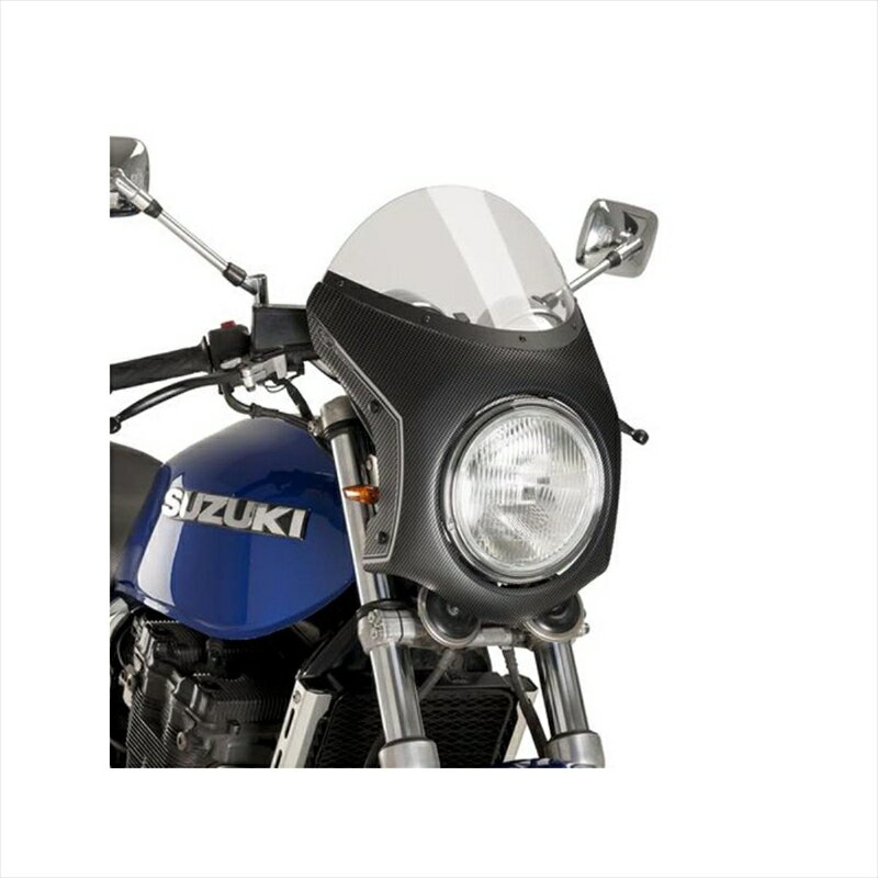 バイクパーツ 外装プーチ レトロフェアリング スモーク/カーボンP 9515H 4549950741398汎用(ヘッドライト直径195mmタイプ)