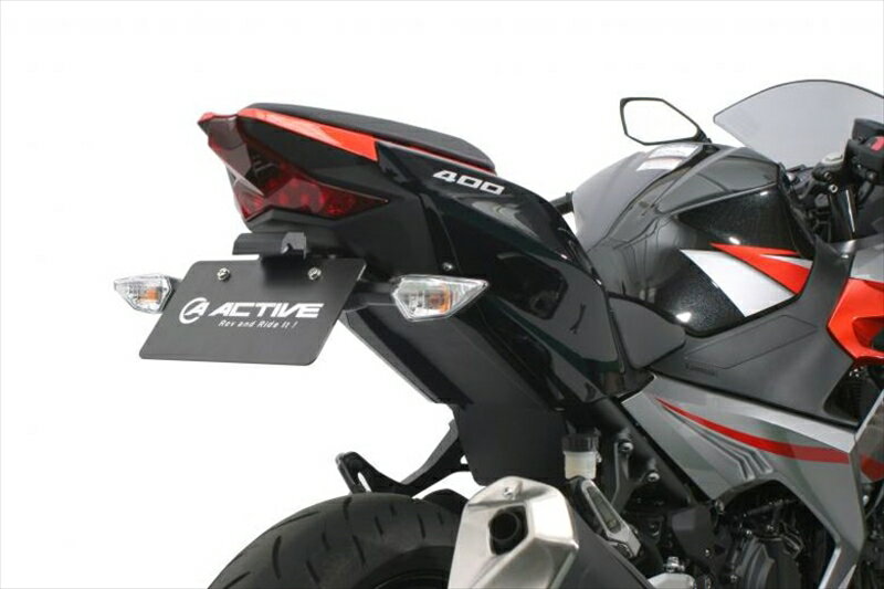【5日前後で発送】バイク用品 外装アクティブ アクティブ フェンダーレスKIT LEDナンバートウツキ BLK NINJA250 18-21 NINJA400 ...