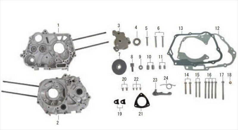 スペシャルパーツタケガワ SP武川 クランクケースセット コンプリートエンジン(4SM 138cc) 01-00-0052 4514162236161 取寄品