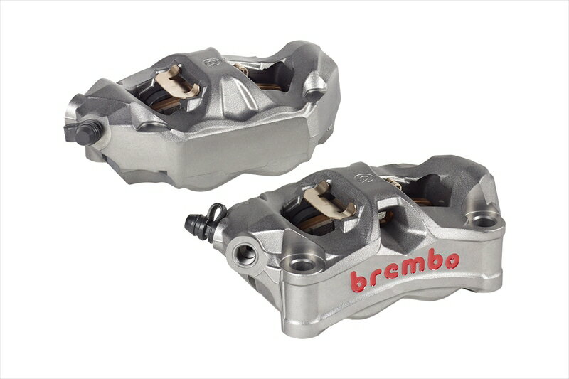 バイクパーツBREMBO(ブレンボ) STYLEMA ラジアル モノブロック 4P キャリパー チタニウムアルマイト レッドロゴ 左右セット220.D020.104550255591670