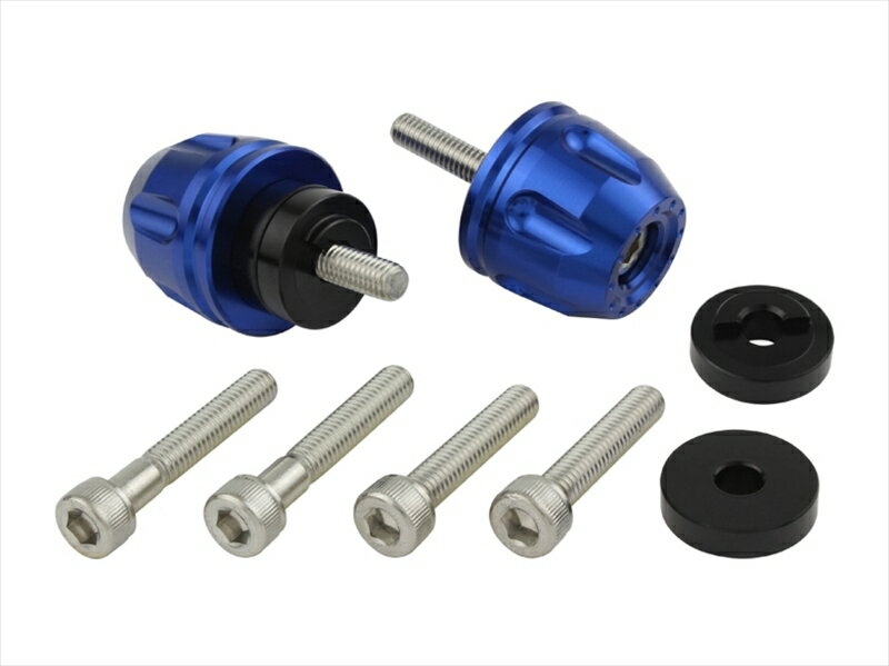 【5日前後で発送】 バイクパーツ ハンドルポッシュフェイス リボルバーエンド ホンダ/スズキ純正ハンドルM6タイプ ブルー032176-01 4945716176242