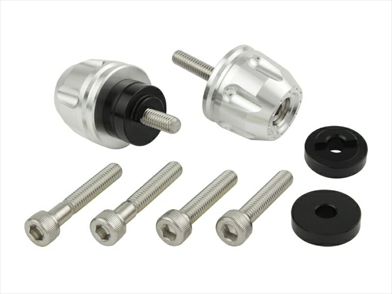 【5日前後で発送】 バイクパーツ ハンドルポッシュフェイス リボルバーエンド ホンダ/スズキ純正ハンドルM6タイプ シルバー032176-03 4945716176266