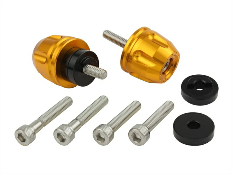 【5日前後で発送】 バイクパーツ ハンドルポッシュフェイス リボルバーエンド ホンダ/スズキ純正ハンドルM6タイプ ゴールド032176-04 4945716176273