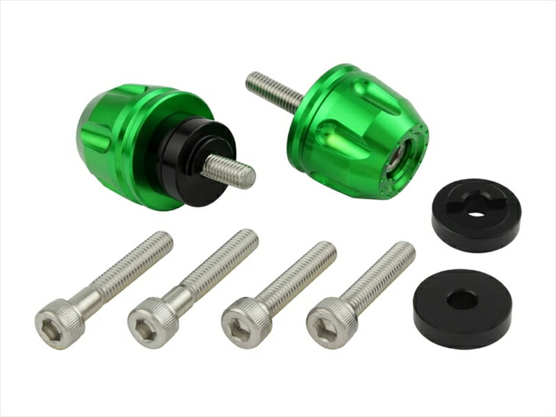 【5日前後で発送】 バイクパーツ ハンドルポッシュフェイス リボルバーエンド ホンダ/スズキ純正ハンドルM6タイプ ライムグリーン032176-28 4945716176334