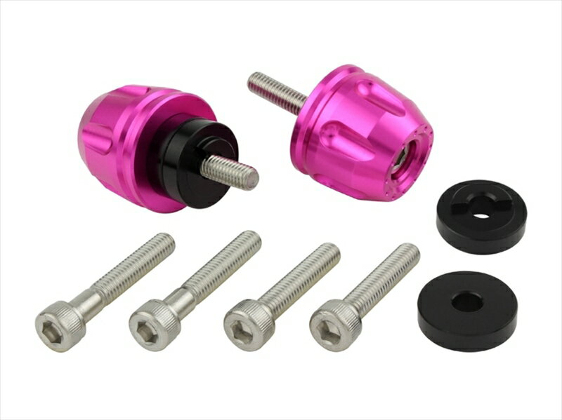 【5日前後で発送】 バイクパーツ ハンドルポッシュフェイス リボルバーエンド ホンダ/スズキ純正ハンドルM6タイプ ピンク032176-32 4945716176341