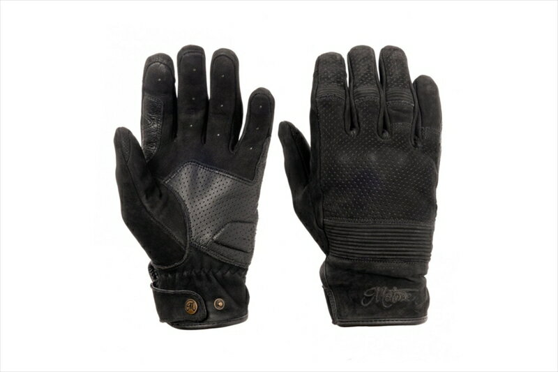 バイクパーツMOTONE CUSTOMS(モートーン) レザーグローブ WRAITH ヌバック牛皮 ブラック LMC-01-BK-L4550646262202