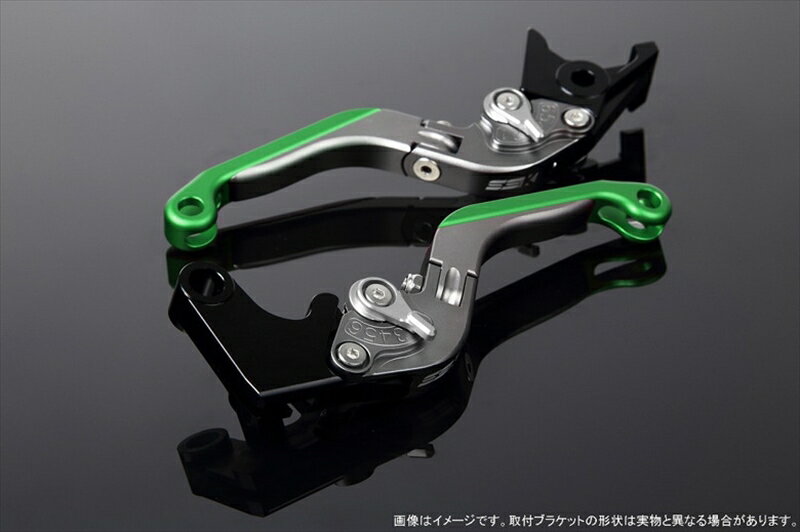 バイク用品 ハンドルエスエスケイ スピードラ アジャストレバー 可倒延長式 Mチタン/Mシルバー/Mグリーン CB1300SF SC40 00-02 SC40-1070001～ LVGM004TM-SRGN 4580540573913取寄品