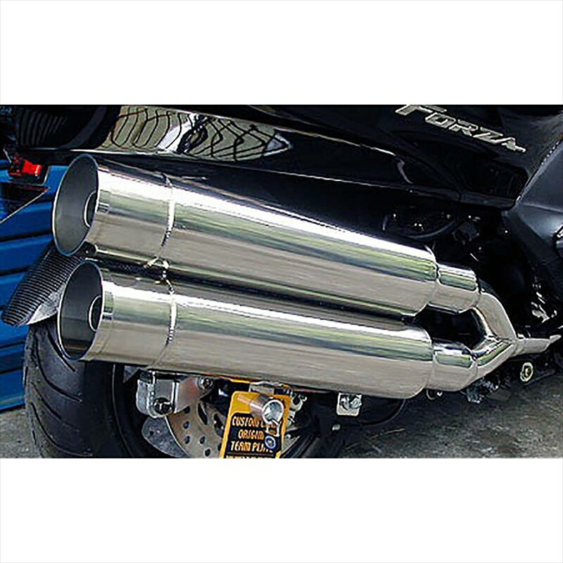 バイクパーツ マフラーウイルズウィン スタイリッシュツインマフラー/バズーカー222-14-02 4547424605467FORZA(MF08)