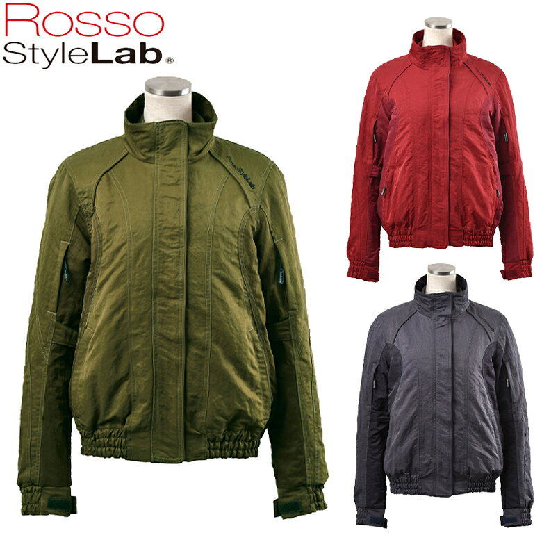 レディースバイクジャケットROSSO STYLELAB(ロッソスタイルラボ)ショートウィンタージャケット ROJ-984防風 大きいサイズ プロテクター付き 3色展開 秋冬