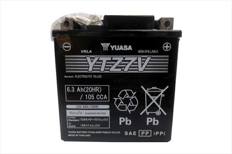 バイク用品 電装系タイユアサ タイユアサ バッテリー 12V 液入り YTZ7VYTZ7V 4573125826733