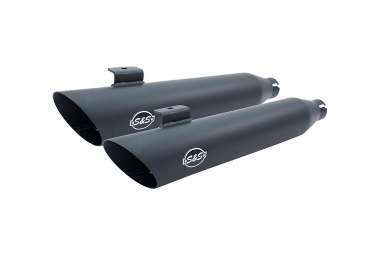 バイクパーツエスアンドエスサイクル S＆S スリップオン スラッシュカット ブラック DYNA 10-17550-0724 4549950898436