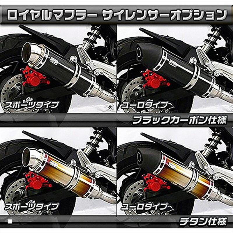 バイクパーツ マフラーウイルズウィン ロイヤルマフラー フルエキ バズーカー1712-59-11 4548916919543BLK・C GROM(2型)