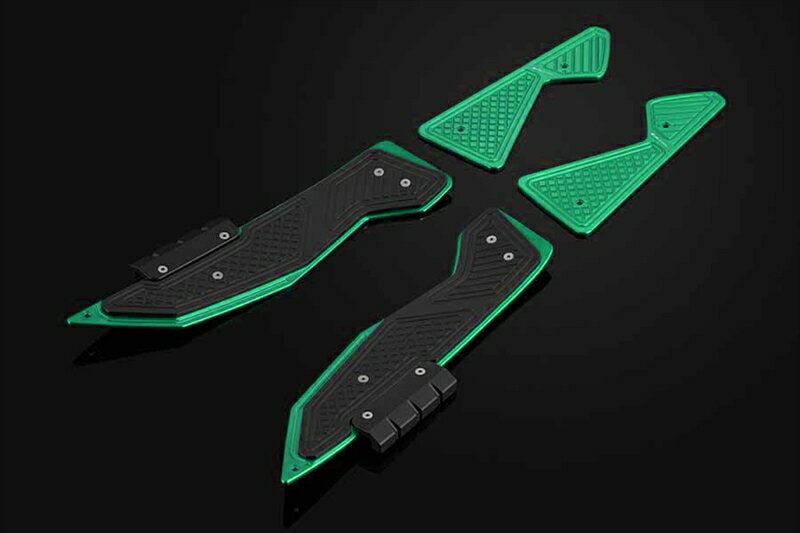 バイクパーツBIKERS(バイカーズ) フットプレート 左右セット グリーンY0226-GRN-BLK4550255219215