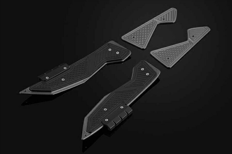 バイクパーツBIKERS(バイカーズ) フットプレート 左右セット グレーY0226-GRY-BLK4550255219239