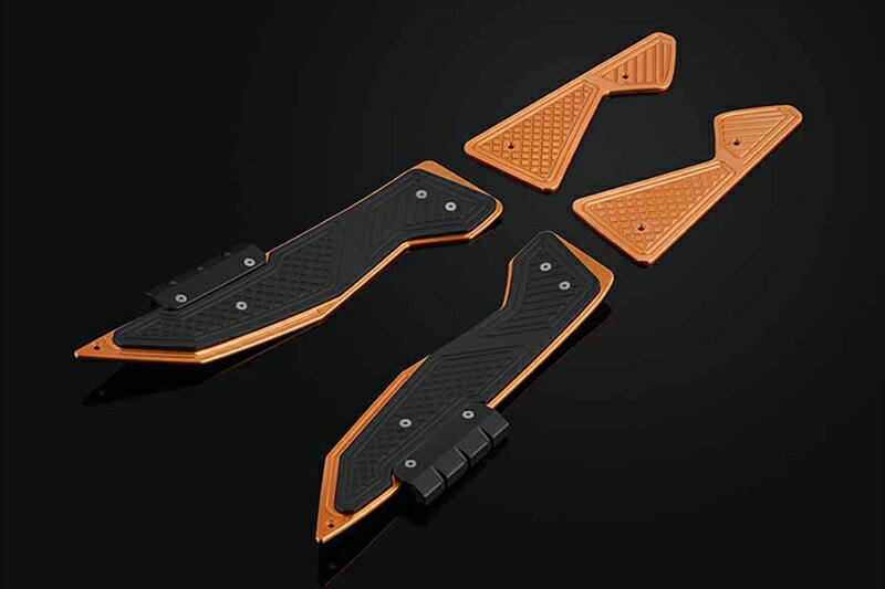 バイクパーツBIKERS(バイカーズ) フットプレート 左右セット オレンジゴールドY0226-OGD-BLK4550255219277