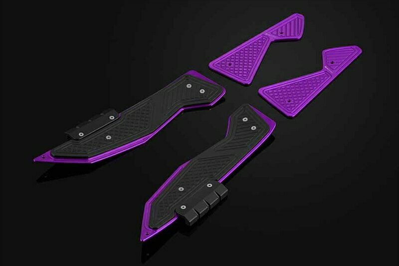 バイクパーツBIKERS(バイカーズ) フットプレート 左右セット パープルY0226-PUR-BLK4550255219314