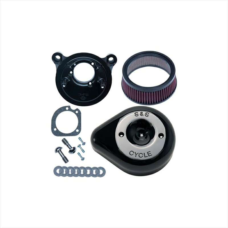 バイクパーツエスアンドエスサイクル S＆S ステルス エアクリーナーキット ティアドロップ グロスブラック ツインカム ケーブル2本引 01-17170-0529 4550255086237