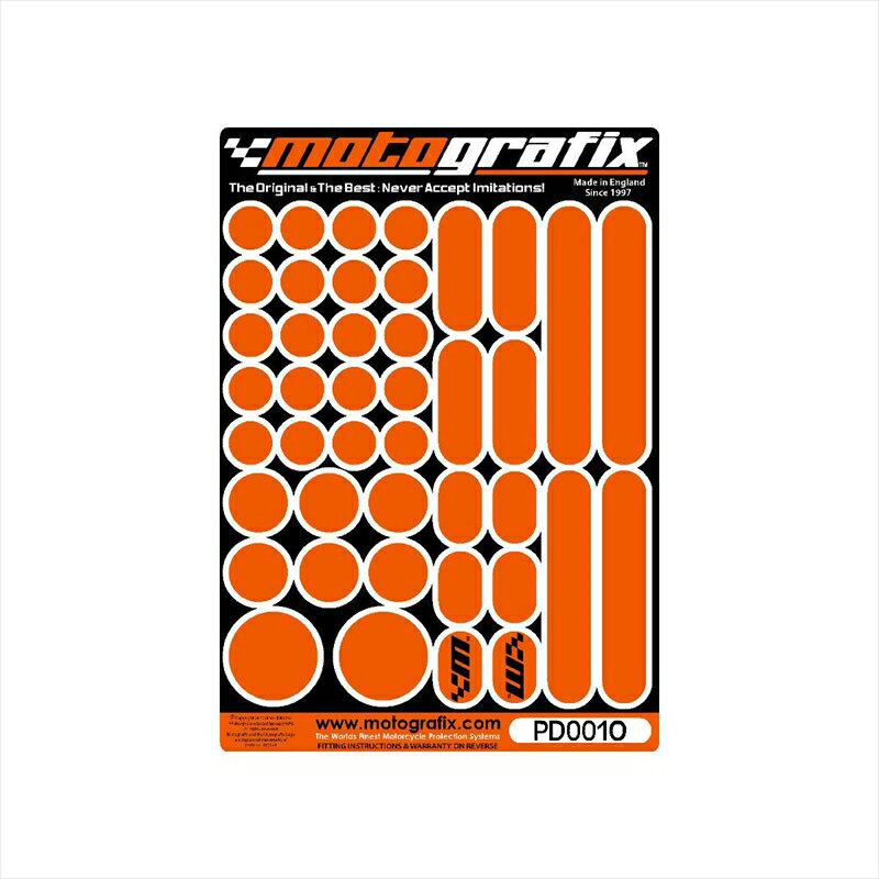 バイクパーツ 外装モトグラフィックス タンクパッド ドット MT-PD001O 4580041207195オレンジ