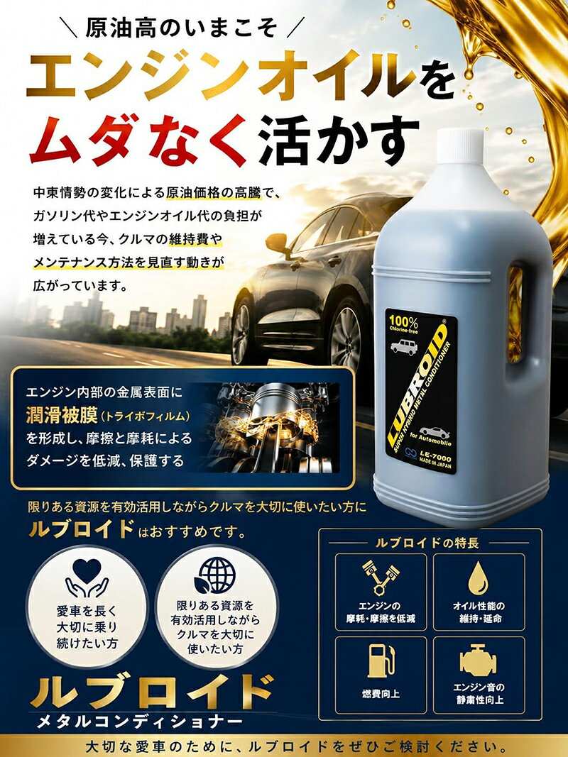 エンジンオイル添加剤LUBROID(ルブロイド) 自動車用ルブロイド PREMIUM 4Lボトル L...