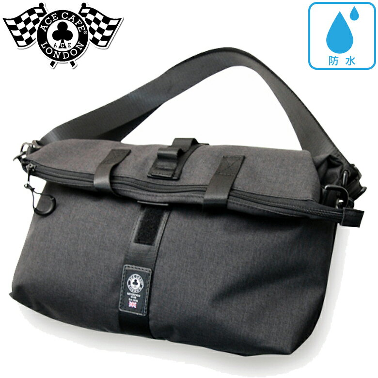 バイク用品バッグACE CAFE LONDON(エースカフェロンドン)ショルダー&トートバッグ AB002SB-BK肩掛け 撥..