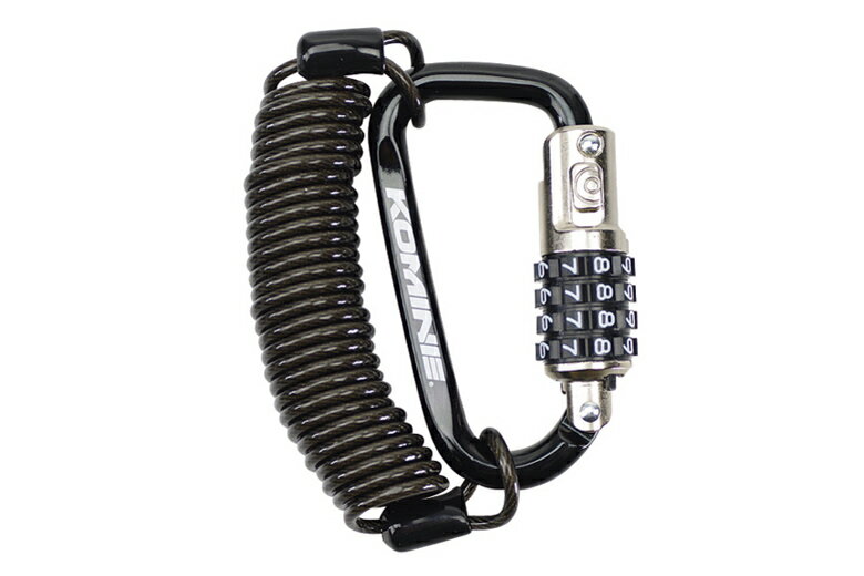 【5日前後で発送】バイク用品 保管 盗難防止コミネ コミネ カラナビナワイヤーロック LK-115 BLK09-115 4560163754678