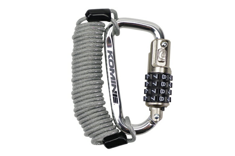 【5日前後で発送】バイク用品 保管 盗難防止コミネ コミネ カラナビナワイヤーロック LK-115 SLV09-115 4560163754685