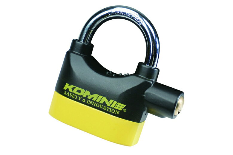 【5日前後で発送】バイク用品 保管 盗難防止コミネ コミネ LK-120 アラームパッドロック BLK YEL #フリー09-120 4573325709003
