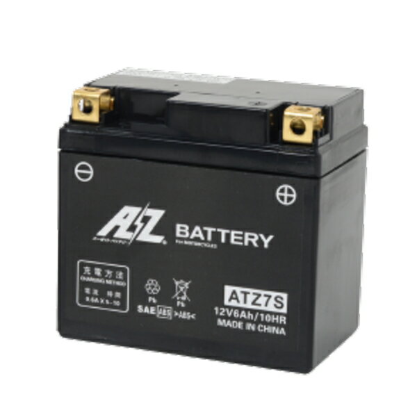 AZバッテリー ATZ7S 《AZ battery バイク用 液入り シールド型》 その1