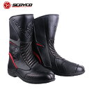 訳あり バイクライディングブーツ 防水 ロング ブラック SCOYCO サイドジップ 滑りにくい MT018WP 箱潰れ