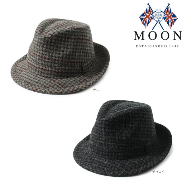 CASTANO ABRAHAM MOON&SONS 中折れハット Lサイズ フェドラ 中折れ帽 ウール ツイード ツィード チェック柄 HAT クラシック クラシカル メンズ 男性 紳士 ギフト プレゼント 秋冬 カスターノ MOON FEDORA 187-132001 帽子 送料無料 楽天ランキング入賞