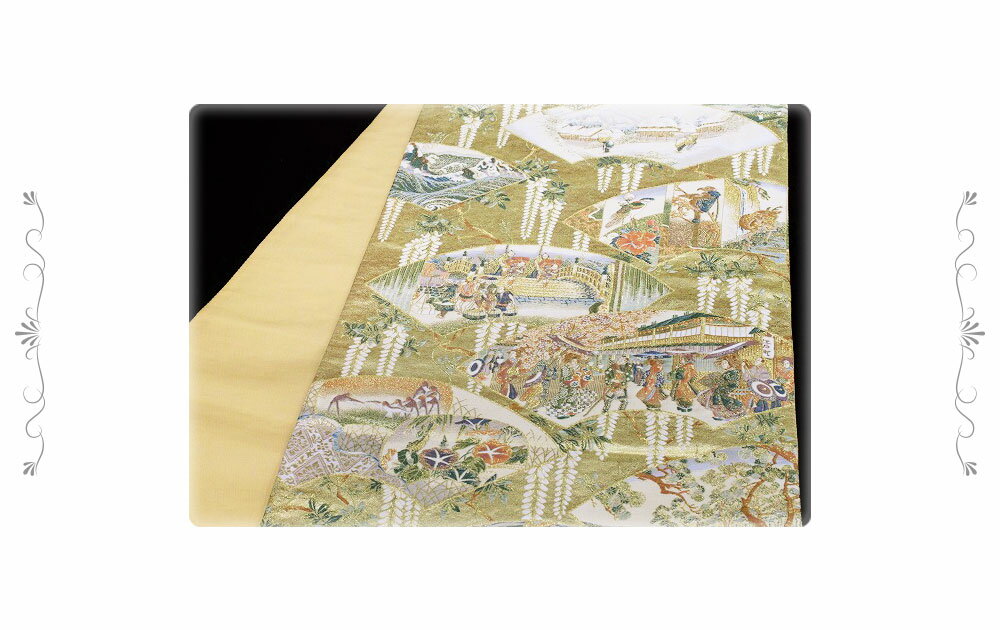 袋帯 西陣 橋本清織物 新品 正絹 唐織 金糸 地紙 壱阡八百口織 葛飾北斎 安藤広重 広重雪月花 未仕立て 結婚式 礼装用 フォーマル 新品 未仕立て お洒落着 かわいい おしゃれ かっこいい 着物 受注生産 No.88-1762