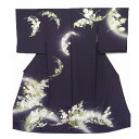 訪問着 手刺繍 正絹 フォーマル 結婚式 入学式 卒業式 仮絵羽 未仕立て 反物 洋花 紫 着物 No.88-1968