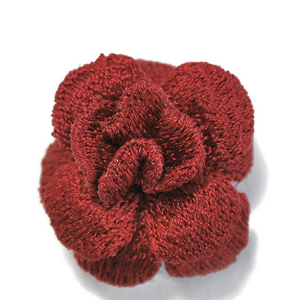 在庫処分 帯留 バラ 花 小花 刺繍 赤 臙脂 レッド ワインレッド スカーレット 四分紐 帯締め 和装 着物..