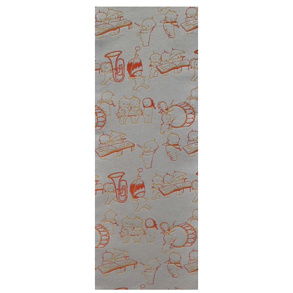 半幅帯 浴衣帯 ゆかた帯 桐生織 ポリエステル 灰色 グレー キューピー 赤ちゃん 子供 楽器 吹奏楽 音楽..