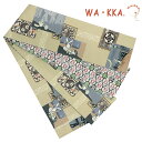 半幅帯 WA KKA WAKKA ワッカ 「はしご酒 」 リバーシブル 正絹 ベージュ イエローベージュ うさぎ 兎 亀 居酒屋 赤ちょうちん お酒 ほろ酔い 夜 石畳 千鳥 枝梅 網目 鳥獣戯画 個性的 ユニーク お仕立て上がり 動物 アニマル お洒落 カジュアル 日本製 可愛い 粋 No.6-1630