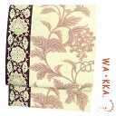 京袋帯 名古屋帯 WA・KKA WAKKA ワッカ 「ぶどう唐草」 正絹 白 生成り クリーム色 ピンク ベージュ 葡萄唐草 実 仕立て上がり お洒落 カジュア...