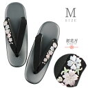 草履 Mサイズ R芯草履 女性用草履 国産 日本製 黒 花 やさしい履きごこち 痛くない 疲れにくい ちりめん レザー 合皮 ソフト鼻緒 レディース 和装 洒落...