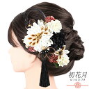 成人式 髪飾り つまみ細工 水引 シフォンジョーゼット パールビーズ 房 ゴールド 振袖 前撮り 袴 花 葉 紫 黒 ダークグレー 紫ピンク 白 生成 組紐 大きい 小さい 2点セット 着物 和装