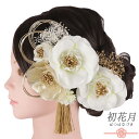 髪飾り 成人式 水引 ゴールド 振袖 和装 袴 花 白 房 かすみそう ビーズ 大きい 小さい 2点セット 着物 かんざし キラキラ コーム Uピン 大人 かわいい 日本製 おしゃれ 結婚式 卒業式 No.12-1120