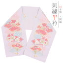 半衿 振袖 成人式 訪問着 刺繍 金糸 礼装用 塩瀬 紫 ピンク 水色 オレンジ 薄緑 梅 桜 菊 亀甲 青海波 七宝繋ぎ 紗綾形 シルエリー Silelly 結婚式 日本製 ポリエステル 着物 和装 半襟 No.10-7018