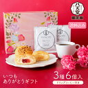md002 【八天堂】いつもありがとうギフト-3種6個入-【送料込み】母の日 季節限定 くりーむパン コーヒー付 花柄 ギフトボックス ギフト 贈り物 プチギフ...