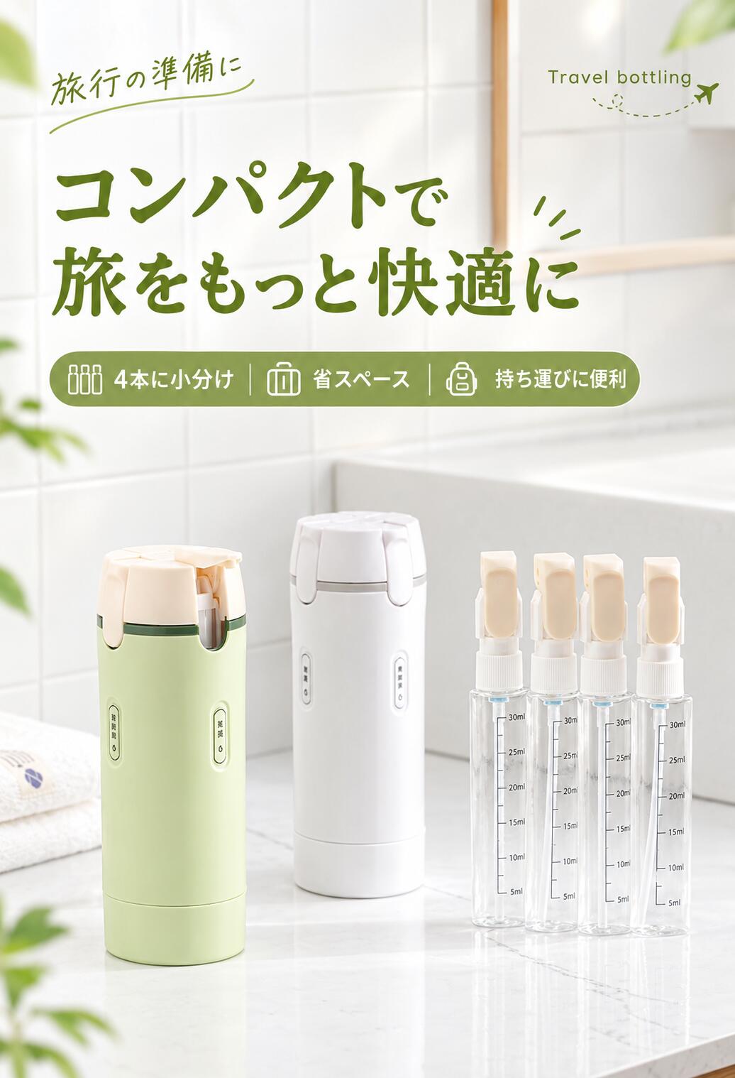 【新発売限定1782円】トラベルボトル 4in1 トラベルボトル シャンプー 詰め替えボトル 旅行用 小分けボトル ボトル 3…