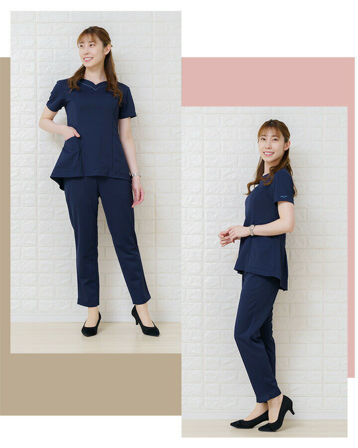 【全品5%OFFクーポン★6/10】パンツ 医療パンツ ミッシェルクラン レディースパンツmk-0052 ストレッチ 透け防止 女性 レディース チトセ エステ服 メディカルウェア キレイめパンツ おしゃれ 医師 看護師 3