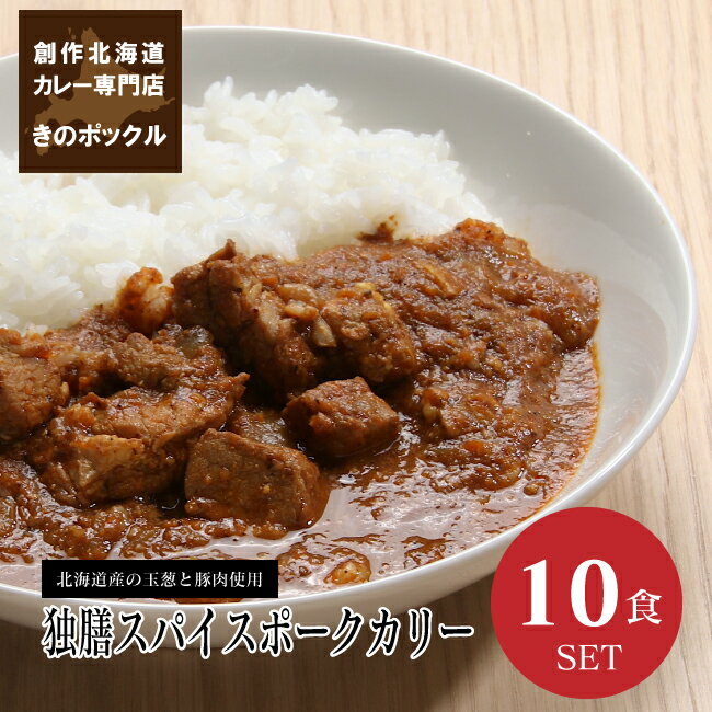 【送料込】独膳スパイスカリー(ポーク)10食セット 辛口 木のポックル 化学調味料未使用 保存料未使用 小麦粉未使用冷蔵カレーセット 180gx10個