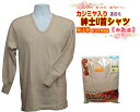 カシミヤ入り裏起毛 紳士長袖U首シャツ LLサイズ東洋紡・吸水発熱繊維メンズシャツ 【eks】糸使用 日本製(4)
