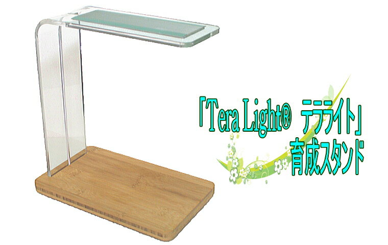 テラリウム用ライト Tera Light®（テラライト） 植物育成LEDスタンド 調光機能付き 木製台スタンドライト